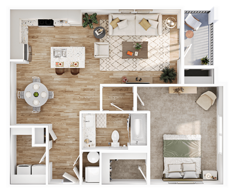 1-B Floor Plan  at Hamilton Reserve, Greensboro, NC